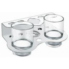 TORA Tumble Glass Holder with Tooth Brush TR-BA-TH-09436-PL